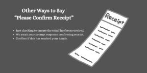 Just checking to ensure the email has been received. We await your prompt response confirming receipt. Confirm if this has reached your hands. 